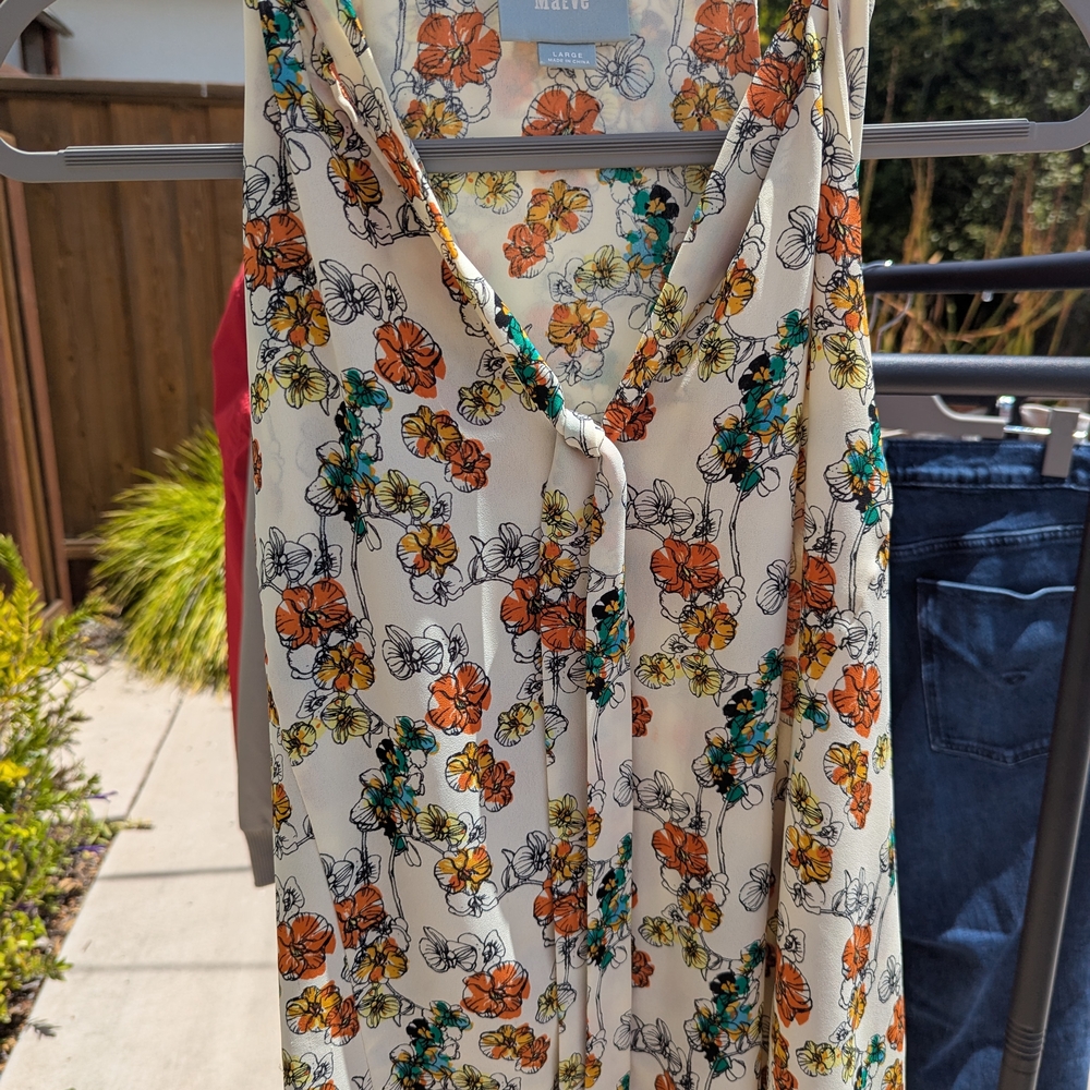 Maeve White Cream Tie Front Tank Top